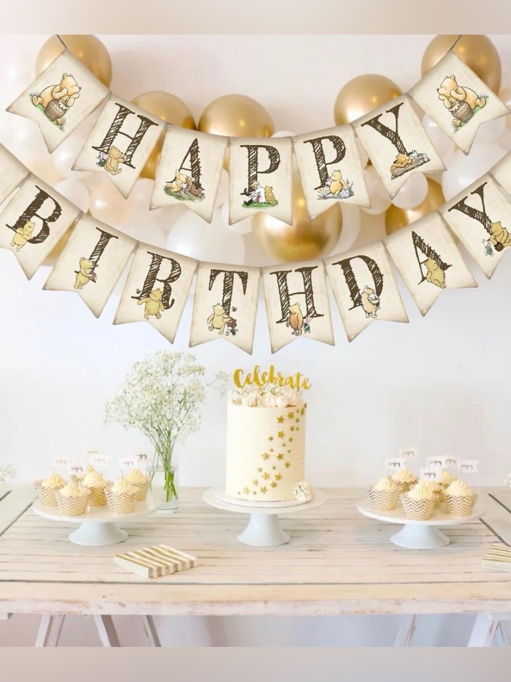 Winnie the Pooh Happy Birthday Banner